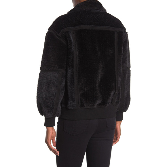 G-STAR NEW $330 Deline Teddy Reversible Bomber Jacket Black Small - Picture 2 of 3